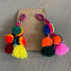 Colorful Pom Pom earrings NEW